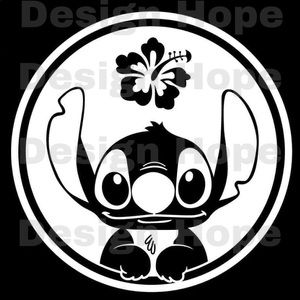 White stitch vinyl 4” decal